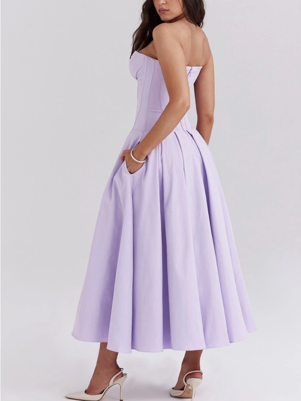 House of cb Lady purple / Lilac Corset Midi Dress - Picture 2 of 4